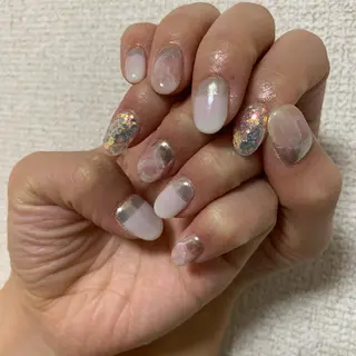 ネイル ネイルリボン 受付スタッフのネイルデザイン