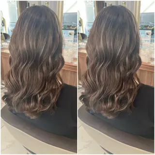 セミロング カラー 全席個室　暖色カラー Zina松園優香🌸のヘアスタイル