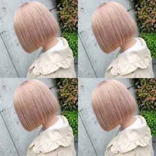 ショート カラー ヘアアレンジ メンズ キッズ 💟Chloe原宿店 🩶ハイトーンのヘアスタイル