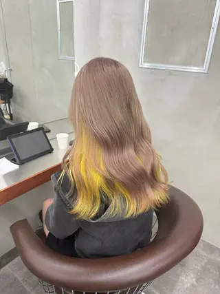 セミロング カラー 似合わせカット/ ハイトーン/aoiのヘアスタイル