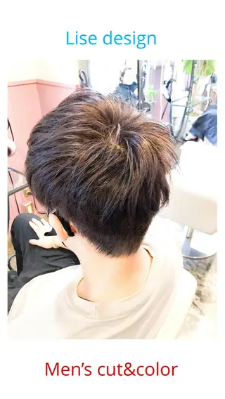 ショート カラー パーマ ヘアアレンジ メンズ 表参道Lise おおいしおりのヘアスタイル