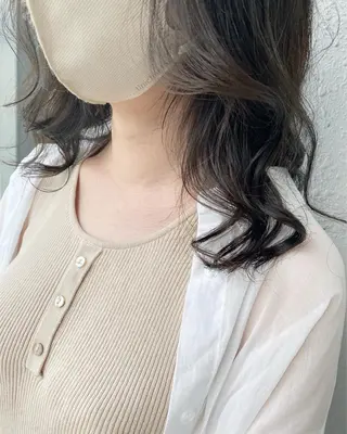 セミロング カラー 後藤紗英/髪質改善 /オリーブベージュのヘアスタイル