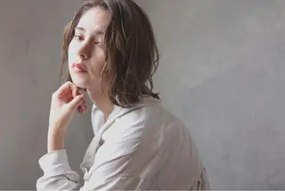 ミディアム パーマ/透明感カラー /ボブ/吉田一生のヘアスタイル