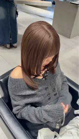 セミロング カラー MINX原宿店所属・🩵🫧ふちゃく はるな🫧🩵のヘアスタイル