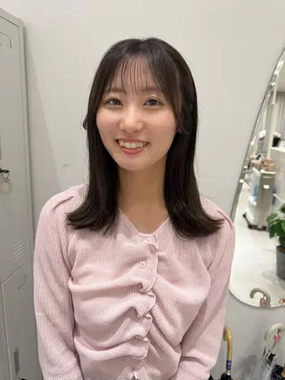 ミディアム カラー 透明感カラー ボブ ミディアム 齊木勇人のヘアスタイル