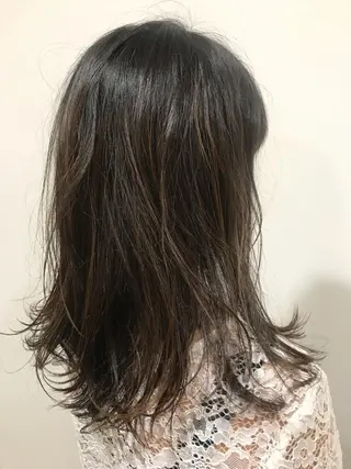 ミディアム 暖色カラー🍊 ボブ🌿顔周りcutのヘアスタイル