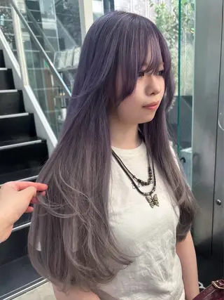 ロング カラー ayano/天神 ハイトーン/デザインのヘアスタイル