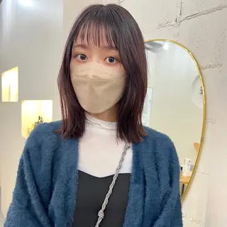 ミディアム カラー 透明感カラー/顔周り 臼井逸美のヘアスタイル