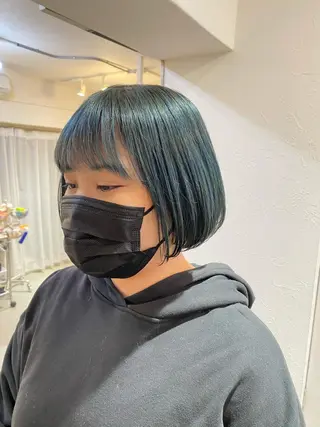 ショート カラー ブリーチなしカラー ダブルカラーエクステのヘアスタイル