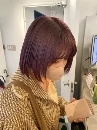 ショート カラー 暖色カラー🍒 ケアブリーチ/akiのヘアスタイル