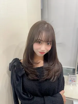 セミロング カラー 韓国ヘア/髪質改善 /natsuki🧸のヘアスタイル