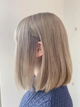 ミディアム カラー 白髪ぼかしハイライト 柳川拓哉のヘアスタイル