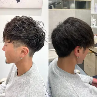 パーマ メンズ ダウンパーマ特化💎 ボブ・レイヤーりなのヘアスタイル