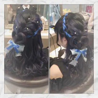 ロング ヘアアレンジ ヘアセット/着付け 𓇼 松本 夏美𓇼のヘアスタイル