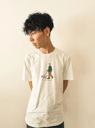 パーマ メンズ ハイトーンカラー RYUのヘアスタイル