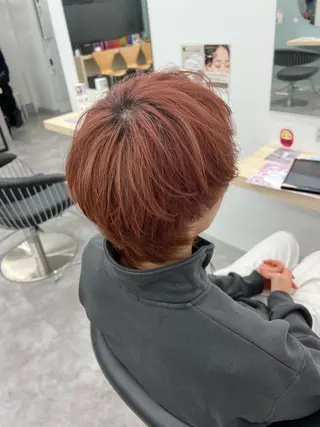 ショート カラー メンズ メンズ/パーマ /フェード/岡山秀人のヘアスタイル