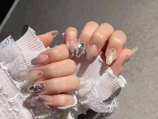 ネイル I-nailロング /ワンホン/キラキラのネイルデザイン