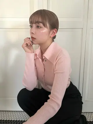 カラー ブリーチカラー🎀 韓国風/寺門美優のヘアスタイル