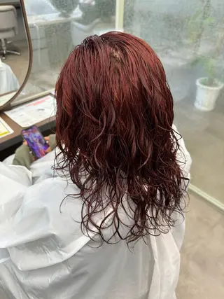 セミロング カラー パーマ Ayaka 福岡美容師のヘアスタイル