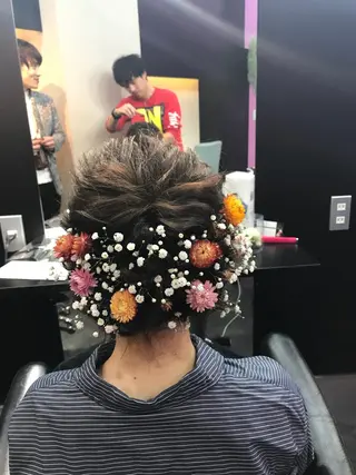 ミディアム ヘアアレンジ ハイライト/髪質改善 ans/黒木 和大のヘアスタイル