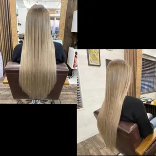 ロング カラー ✯カラー&編み込み エクステ✯池田智博✯のヘアスタイル