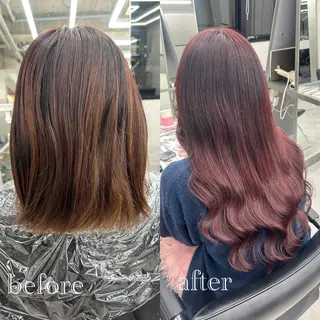 ミディアム カラー ハイトーン👱‍♀️ エクステ/彩花のヘアスタイル