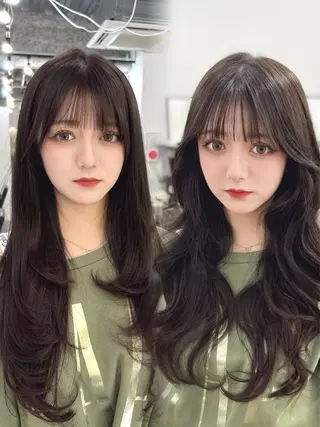 ロング kiti SAKAE所属・のり/顔まわり/韓国 /レイヤーカットのヘアスタイル