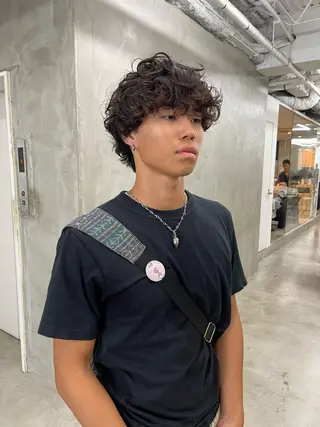 パーマ メンズ メンズカット パーマ[佐橋]のヘアスタイル