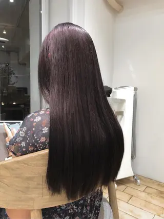 ミディアム カラー ⭐ハイトーンブリーチ ミルクティーピンクのヘアスタイル