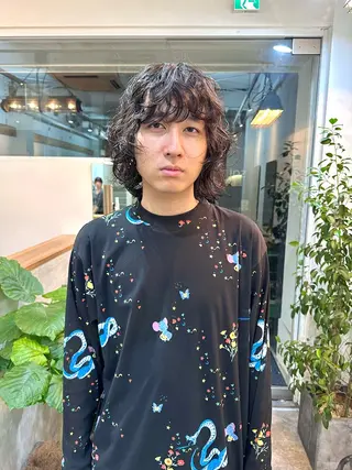 パーマ メンズ パーマ/透明感カラー /ボブ/吉田一生のヘアスタイル