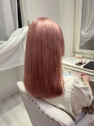 セミロング カラー 髪質改善、パーマ 山崎純生のヘアスタイル