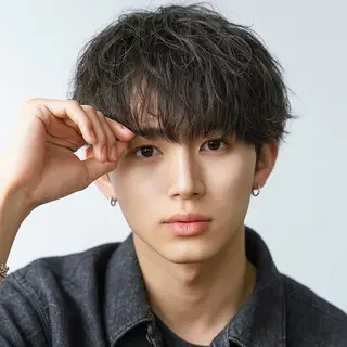 ショート カラー パーマ ヘアアレンジ メンズ Gain KAKKY 名古屋/池下駅3分のヘアスタイル