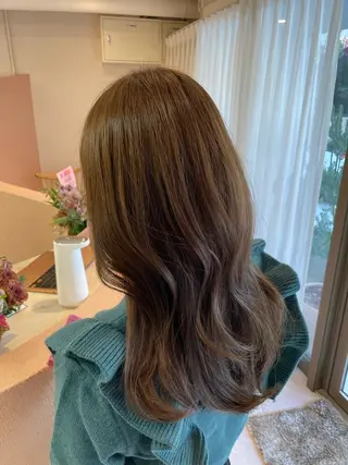 セミロング カラー 本格韓国ヘア🇰🇷 【uni】キューさんのヘアスタイル