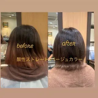 ミディアム MOLLASALON 浅香山店所属・髪質改善カラー 縮毛矯正🤍辻桃加のヘアスタイル