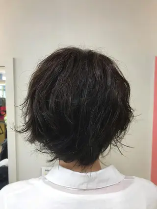 ミディアム カラー パーマ 横田 尚登のヘアスタイル