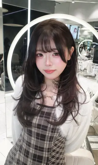 ロング カラー REDEALSHIBUYA所属・はるゆき/モテ髪 ハイレイヤー/艶髪のヘアスタイル