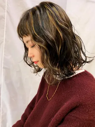 ミディアム カラー パーマ tension 【テンション】のヘアスタイル