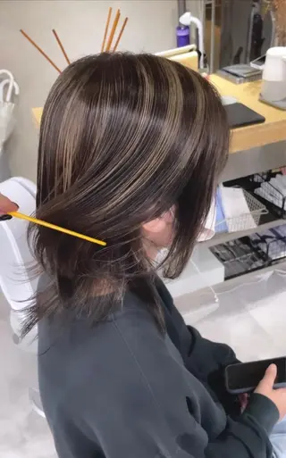 ミディアム REDEAL SHIBUYA所属・maya/レイヤー カット/ミインパーマのヘアスタイル