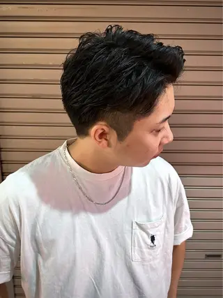 ショート パーマ メンズ 小松 美雄のヘアスタイル