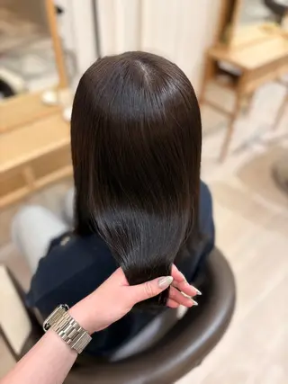 セミロング カラー 🪐韓国/暗髪カラー / sakura☽⋰のヘアスタイル