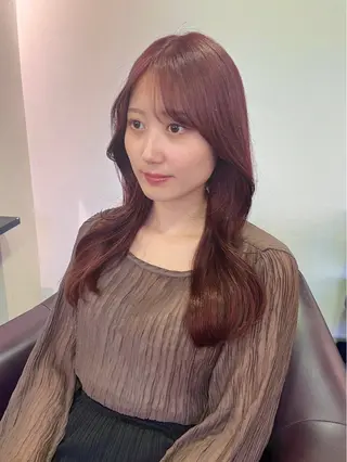 ロング カラー こまつ まりやのヘアスタイル