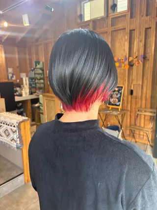 カラー まろみ暖色×ボブ ×chia🕯のヘアスタイル