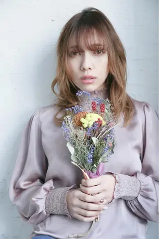 ミディアム カラー パーマ 野崎 ひかりのヘアスタイル