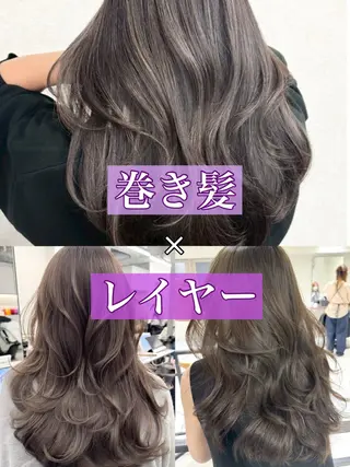 ロング カラー ハイライト/レイヤー 河原町/Manatoのヘアスタイル