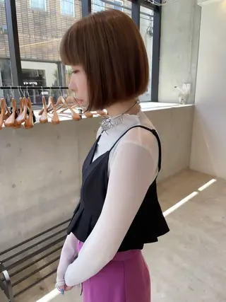 ショート カラー ヘアアレンジ ミニボブ/ブリーチ 🌈MISATOのヘアスタイル