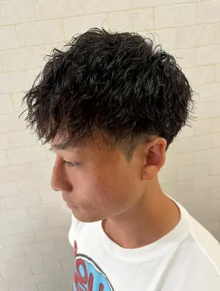 ショート パーマ メンズ 💈メンズ特化 美容師サキ💈のヘアスタイル
