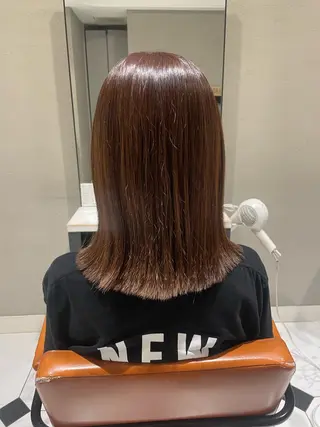 ミディアム カラー 頭から整える美容師 松田のヘアスタイル