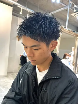 ショート パーマ メンズ AMRITA所属・men'sｶｯﾄ ﾊﾟｰﾏ🫧ｼｵﾝのヘアスタイル