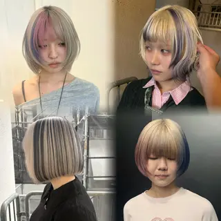 ショート カラー HIKARI🐈‍⬛ レイヤー×デザインのヘアスタイル