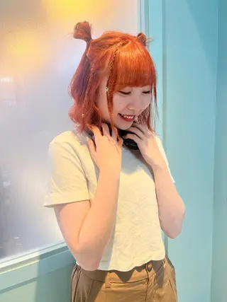 ミディアム カラー ヘアアレンジ 愛されカラー🩷 はるなのヘアスタイル